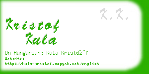 kristof kula business card